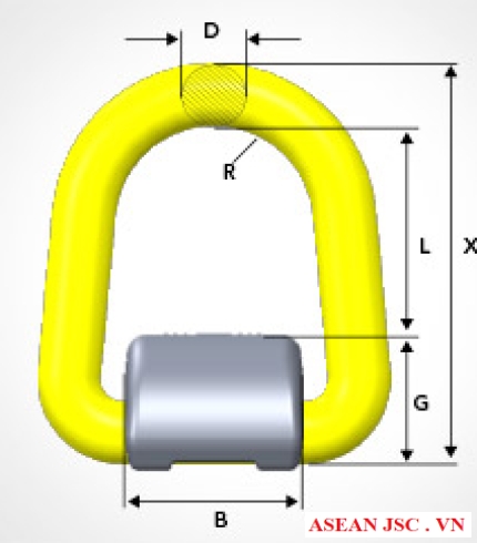 D-Ring, Weldable Lifting Point WLP, Gunnebo